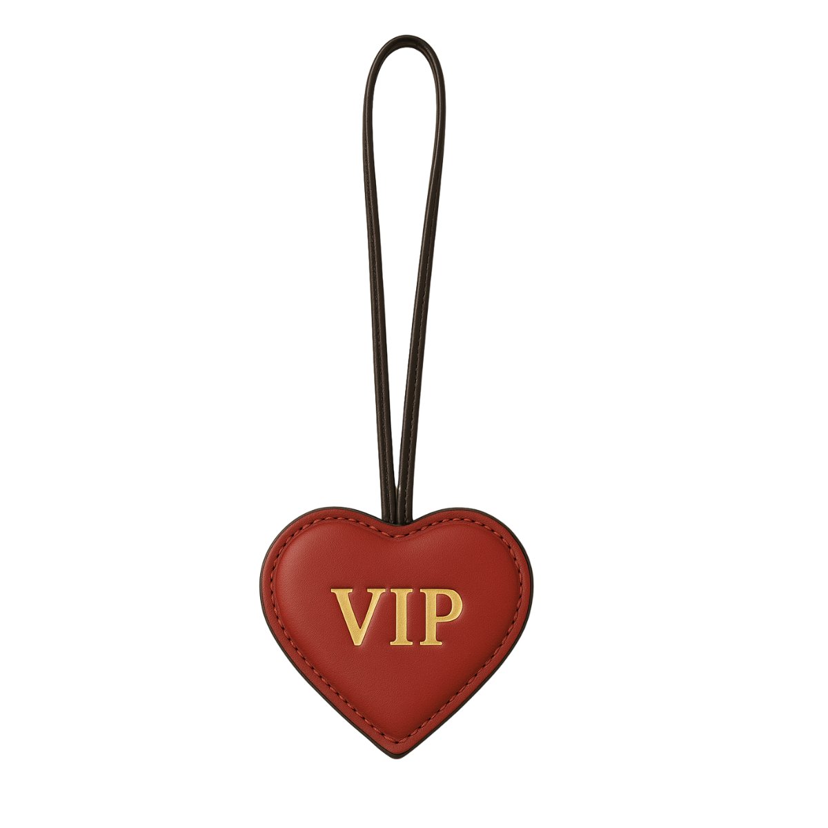 Heart Bag Charm – Custom Genuine Leather with Long Strap